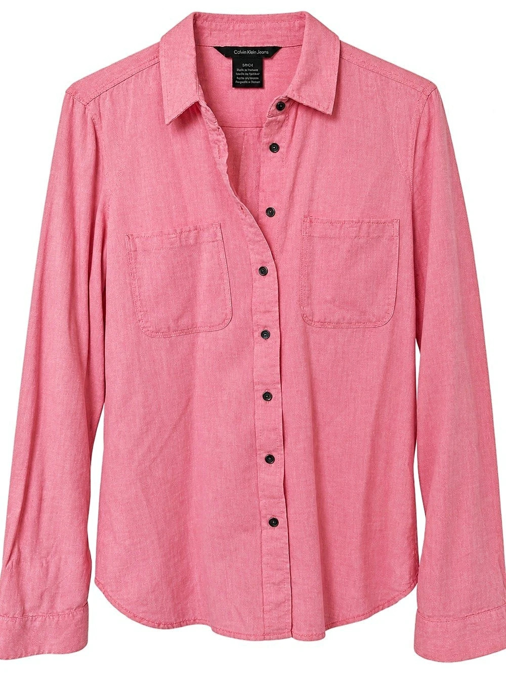 Calvin Klein Jeans Coral Pink Button Down Shirt Size S NWOT